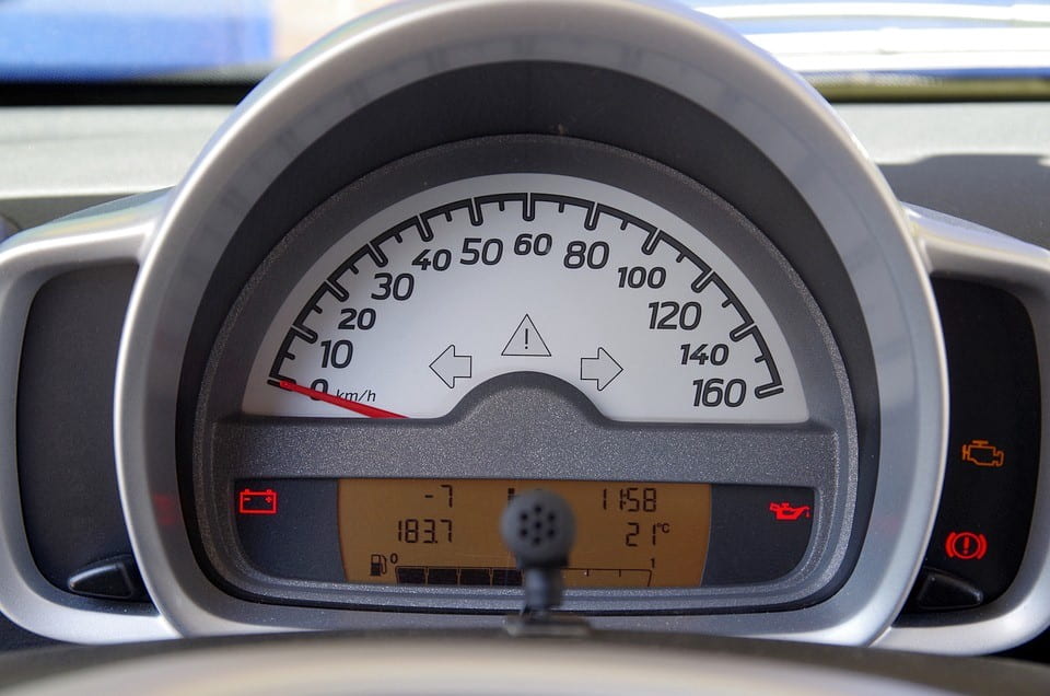 Close-up of a automobile smart dashboard